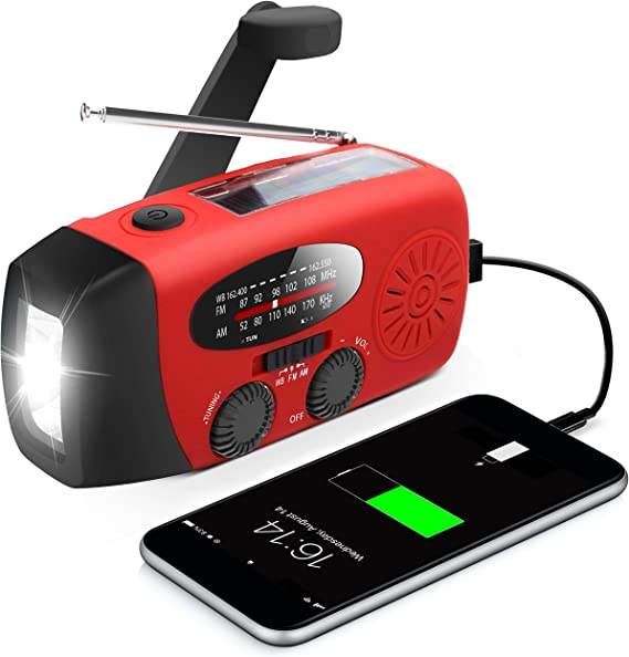 Starterversie Noodradio AM/FM – Compact 2.000mAh Powerbank– Solar, Dynamo & LED-zaklamp