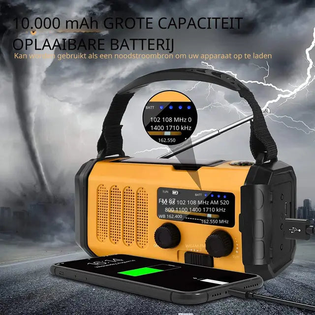Noodradio XSY330 AM/FM – 10.000mAh Powerbank – Solar & Dynamo – IPX6 & LED-zaklamp