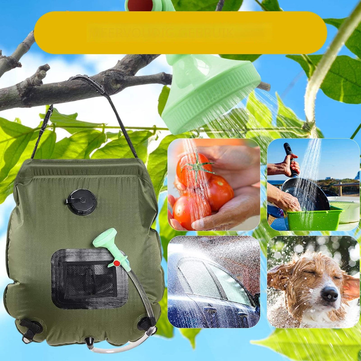 Draagbare Campingdouche – 20L Zonne-energie Douchezak