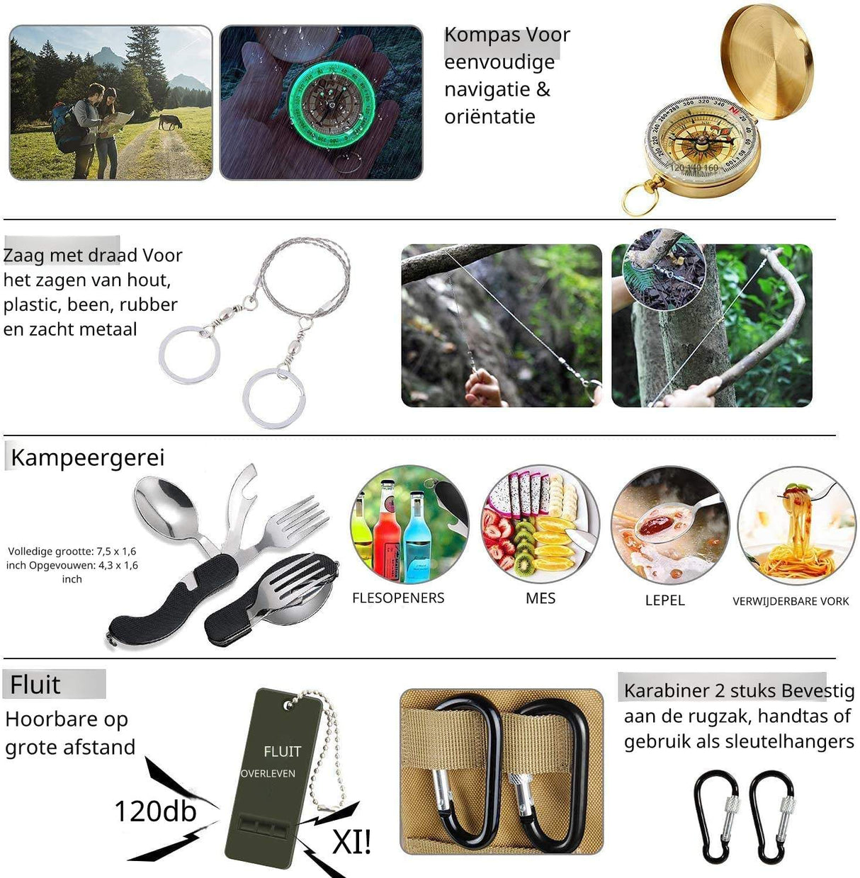 RezReady Noodpakket 200-delig Professionele Overlevingsset & EHBO-kit met Molle-etui