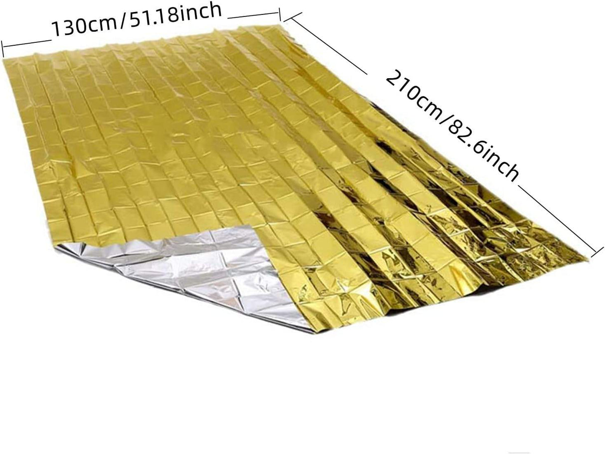 2 stuks : RezReady Noodoverlevingsdeken – Thermische Mylar Regenjas