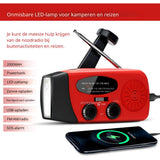 Starterversie Noodradio AM/FM – Compact 2.000mAh Powerbank– Solar, Dynamo & LED-zaklamp