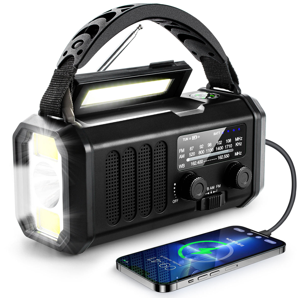 Noodradio XSY330 AM/FM – 10.000mAh Powerbank – Solar & Dynamo – IPX6 & LED-zaklamp