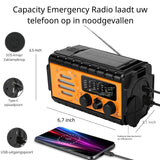 Noodradio XSY350 AM/FM/SW – 20.000mAh Powerbank – Solar, Dynamo, IPX6 & LED-zaklamp