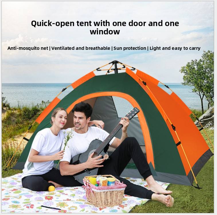 RezReady Kampeertent 1-2 volwassenen/kinderen – maat 200x140 cm  – Vierseizoen, Waterdicht & Snel te Openen