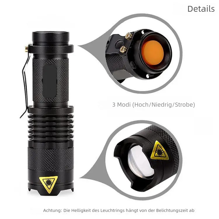 RezReady Elektrische Zaklamp FA01 - – 3 Standen, Zoomfunctie - 300 Lumen