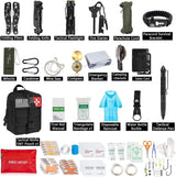 RezReady Noodpakket 4-in-1: 203-delig Overlevingsset (Zwart), Noodradio, Waterfilter & Campingkachel