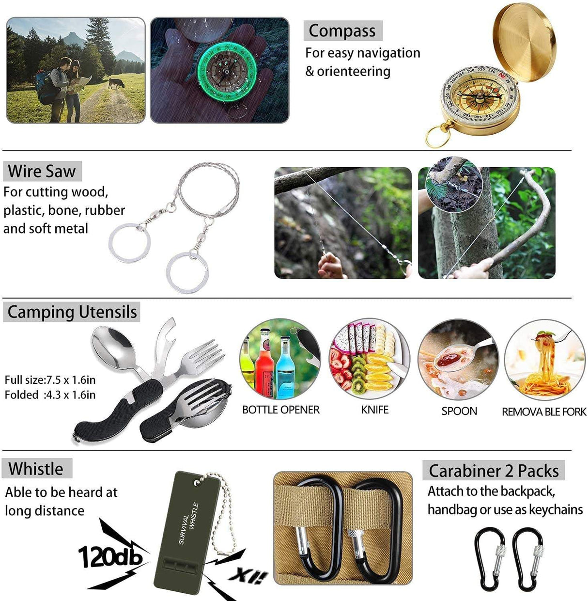 RezReady Noodpakket 4-in-1: 203-delig Overlevingsset (Zwart), Noodradio, Waterfilter & Campingkachel