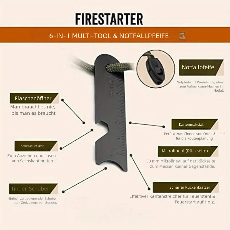 Magnesium Vuurstarter – Ferrocerium Staaf met Houten Handvat